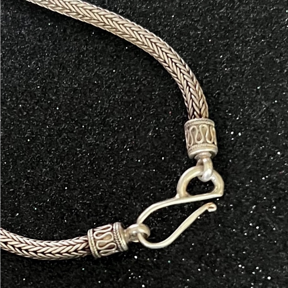 925 ESPO SIG Onyx Pendant & BA Suarti Sterling Round Foxtail Chain Necklace - Picture 5 of 8